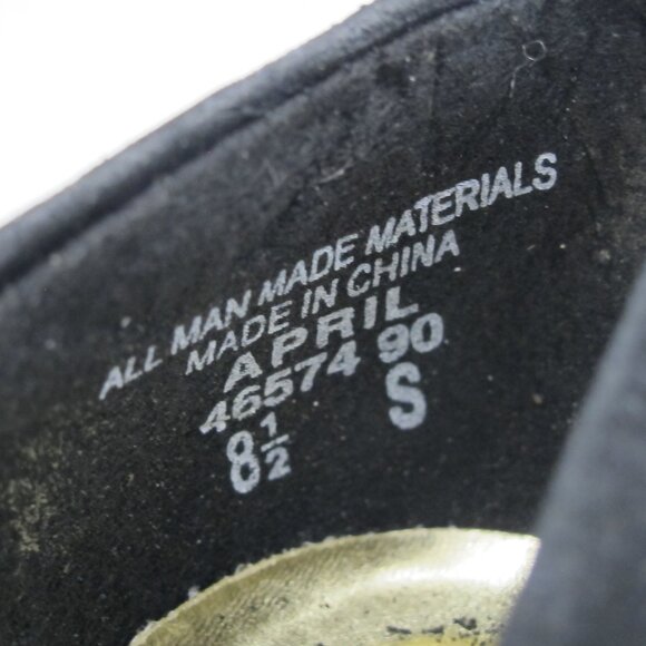Amanda black velvet flats with tiger print in 8.5S - Picture 6 of 7